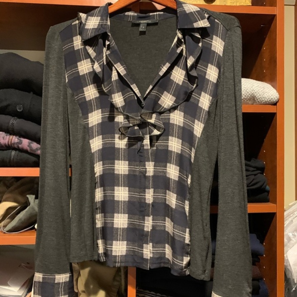 Weekend Max Mara Button Down Ruffle Blouse - S